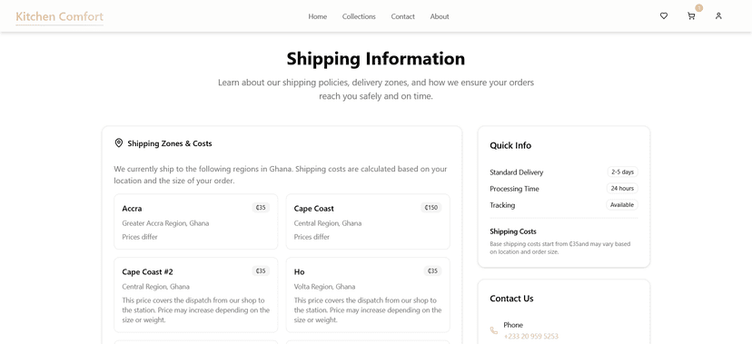 Kitchen Comfort — E-commerce Storefront for Kitchenware (Ghana) - Image 3