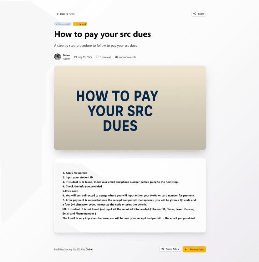 Knutsford University SRC Portal & SRC-Dues System" - Image 1